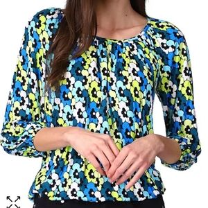 MICHAEL MICHAEL KORS Floral Peasant Top Size Large